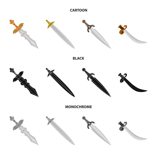 Vectorillustratie van spel en armor logo. Set van spel en blade vector pictogram voor voorraad. — Stockvector