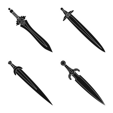 Keskin ve bıçak logo vektör Illustration. Web için keskin ve hançer hisse senedi simgesi kümesi.