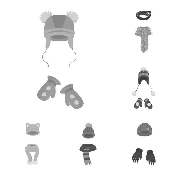Vektor-Illustration von Kopfbedeckung und Mode-Ikone. Kopfbedeckung und Kaltlagersymbol für das Web. — Stockvektor