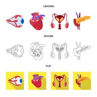 Biyoloji ve bilimsel logo yalıtılmış nesne. Hisse senedi için biyoloji ve laboratuvar vektör simge kümesi.