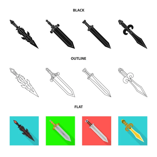 Vektor-Design von Spiel und Rüstung Logo. Set von Spiel und Blade Stock Symbol für Web. — Stockvektor