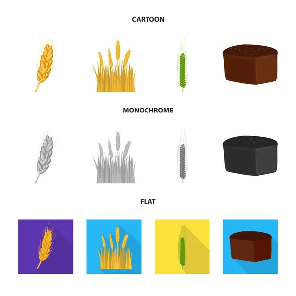 Векторная иллюстрация сельского хозяйства и сельскохозяйственного символа. Коллекция векторной иконки для сельского хозяйства и растений . — стоковый вектор