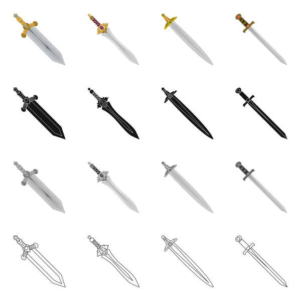 Vectorillustratie van spel en armor logo. Set van spel en blade vector pictogram voor voorraad. — Stockvector