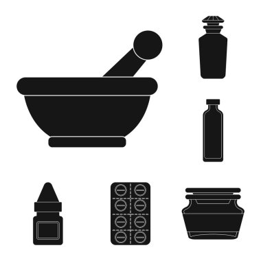 Tedavi ve sağlık sembol yalıtılmış nesne. Tedavi ve ilaç vektör simgesini hissenin koleksiyonu.