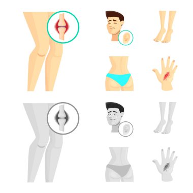 Hastane ve işleme simge vektör Illustration. Hastane ve yardım hisse senedi vektör çizim topluluğu.