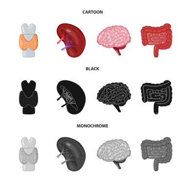 Biyoloji ve bilimsel simge vektör çizimi. Biyoloji ve laboratuvar hisse senedi vektör çizim seti.