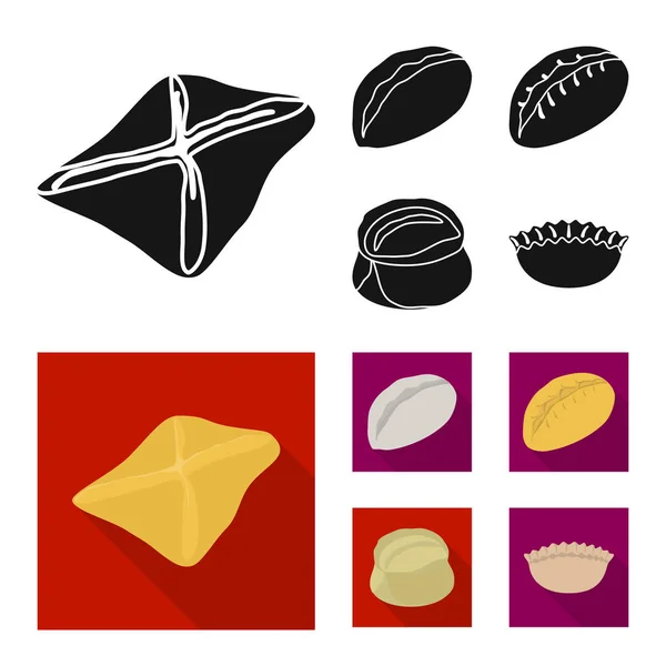 Vector illustration of products  and cooking sign. Set of products  and appetizer vector icon for stock. — Stock Vector