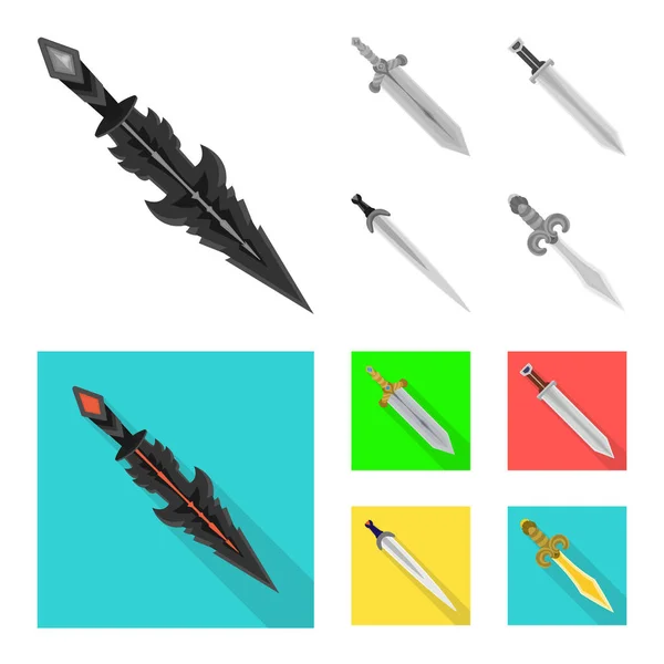 Vektor-Design von Spiel und Rüstung Symbol. Set von Spiel und Blade Stock Vektor Illustration. — Stockvektor
