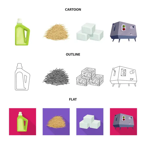 Geïsoleerde object van boerderij en landbouw symbool. Verzameling van vector-pictogram voor boerderij en technologie voor voorraad. — Stockvector