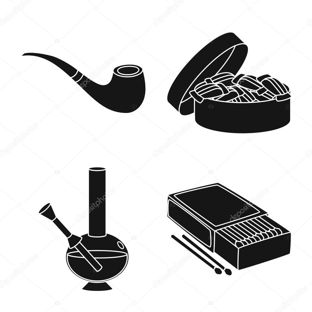 Vector illustration of anti and habit icon. Collection of anti and tobacco stock vector illustration.