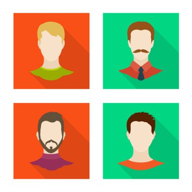 Avatar ve kukla simge vektör tasarımı. Hisse senedi için avatar ve şekil vektör simge topluluğu.