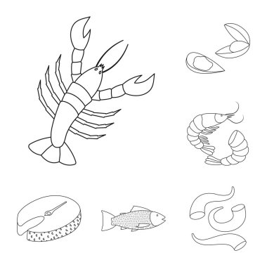 Gıda ve deniz logo vektör Illustration. Gıda ve sağlıklı hisse senedi simgesi için web topluluğu.