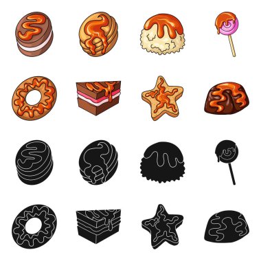 Şekerleme ve mutfak simge vektör Illustration. Şekerlemeler ve ürün stok vektör çizim.