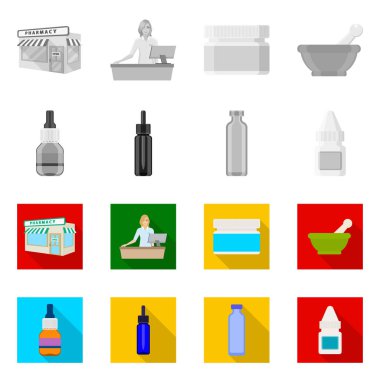 Perakende ve sağlık işareti vektör tasarımı. Hisse senedi için perakende ve sağlık vektör simge topluluğu.