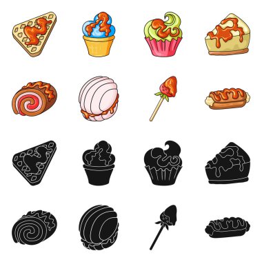 Şekerlemeler ve mutfak işareti vektör tasarımı. Şekerlemeler ve ürün stok vektör çizim koleksiyonu.