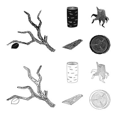 Ağaç ve ham logo yalıtılmış nesne. Ağaç ve inşaat hisse senedi simgesi için web topluluğu.