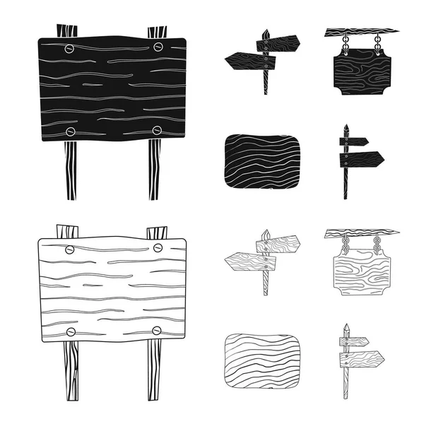 Diseño vectorial del icono del bosque y el crudo. Colección de ilustración de vector de stock de madera cruda y dura . — Archivo Imágenes Vectoriales