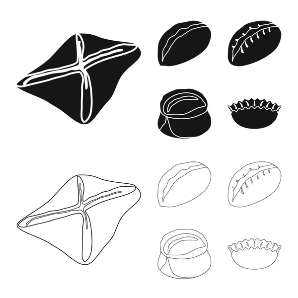 Conception vectorielle des produits et signe de cuisson. Ensemble de produits et illustration vectorielle de stock d'amuse-gueule . — Image vectorielle