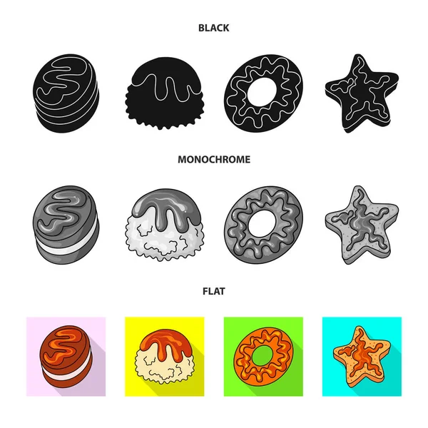 Απομονωμένο αντικείμενο της ζαχαροπλαστικής και μαγειρικής λογότυπο. Συλλογή της ζαχαροπλαστικής και προϊόντων σύμβολο μετοχής για το web. — Διανυσματικό Αρχείο