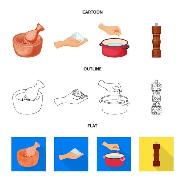 Ilustración vectorial de cocina e icono del mar. Conjunto de cocina e ilustración vector de caldo de hornear . — Vector de stock