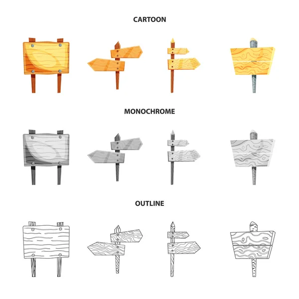 Conception vectorielle de signe brut et forestier. Jeu de symboles de stock de bois brut et dur pour la toile . — Image vectorielle