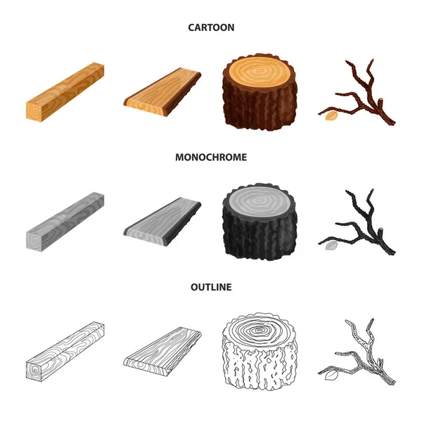 Ilustração vetorial de árvore e símbolo cru. Coleção de árvore e símbolo de estoque de construção para web . —  Vetores de Stock