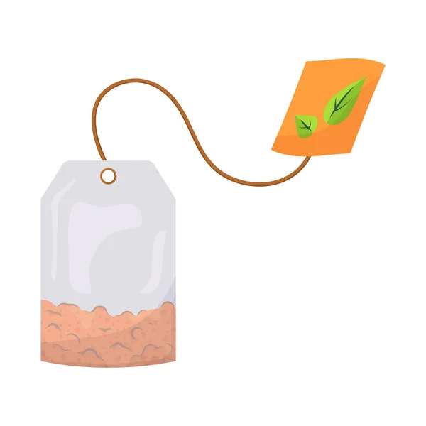 Vectorillustratie van pictogram zakje en thee. Set van zakje en drinken stock vectorillustratie. — Stockvector