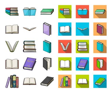 Bağlayıcı çizgi düz simgeler set koleksiyonu tasarım için rezervasyon yaptırın. Basılı ürünler sembol stok web illüstrasyon vektör.