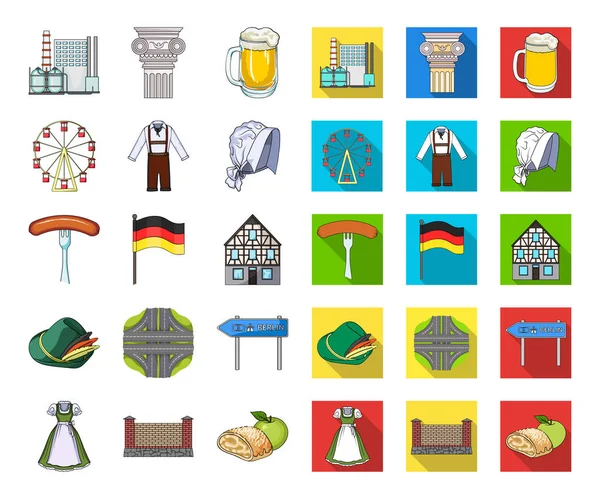 Country Germany cartoon, flat icons in set collection for design. Германия и векторные векторные символы . — стоковый вектор