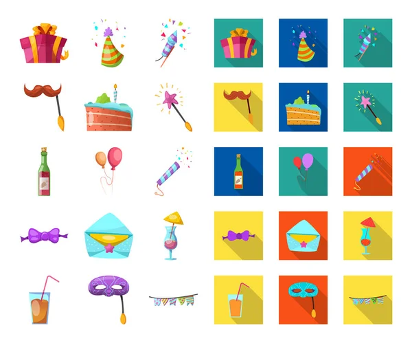 Juhlien ja syntymäpäivän symbolin eristetty kohde. Kokoelma puolueen ja juhla vektori kuvake varastossa . — vektorikuva
