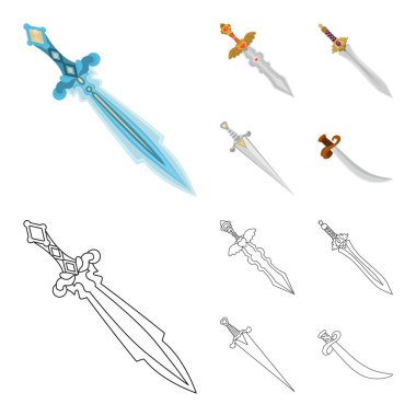 İzole işareti oyun ve zırh nesne. Web için oyun ve bıçak hisse senedi simgesi kümesi.