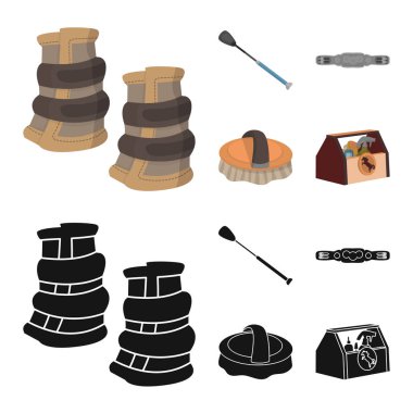 Ekipman ve binicilik sembolü yalıtılmış nesne. Hisse senedi için ekipman ve rekabet vektör simge kümesi.