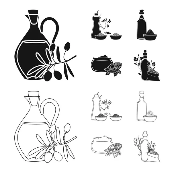 Ilustración vectorial del icono saludable y vegetal. Conjunto de símbolo de stock saludable y agrícola para web . — Vector de stock