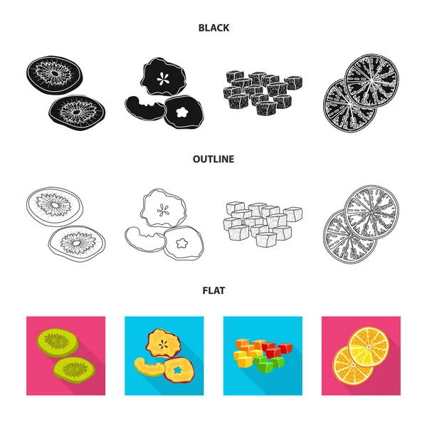 Vectorillustratie van voedsel en ruwe logo. Collectie van voedsel en natuur vector pictogram voor voorraad. — Stockvector