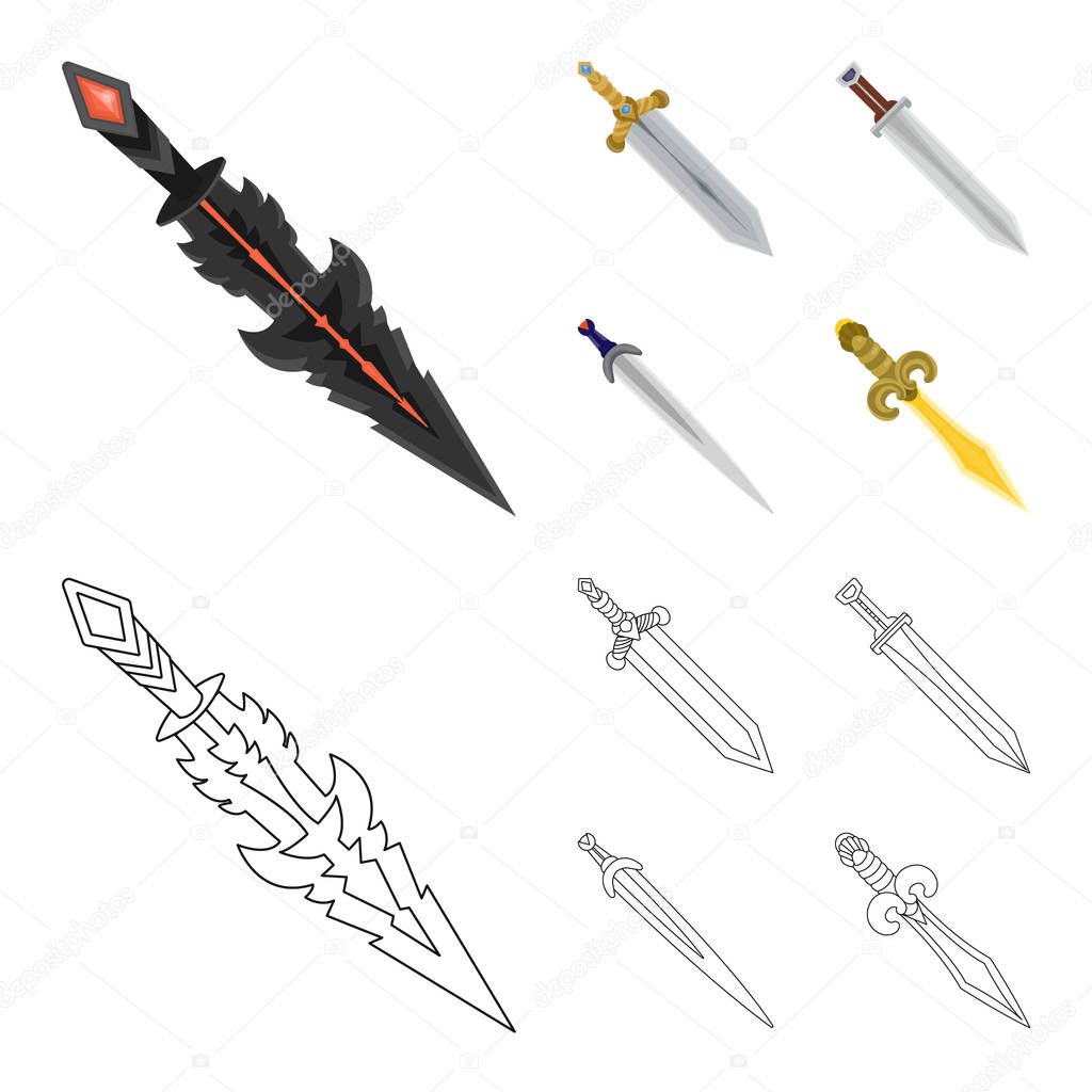 Vector design of game  and armor  icon. Collection of game  and blade  vector icon for stock.