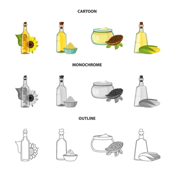 Ilustração vetorial do sinal saudável e vegetal. Conjunto de saudável e símbolo de estoque de agricultura para web . —  Vetores de Stock