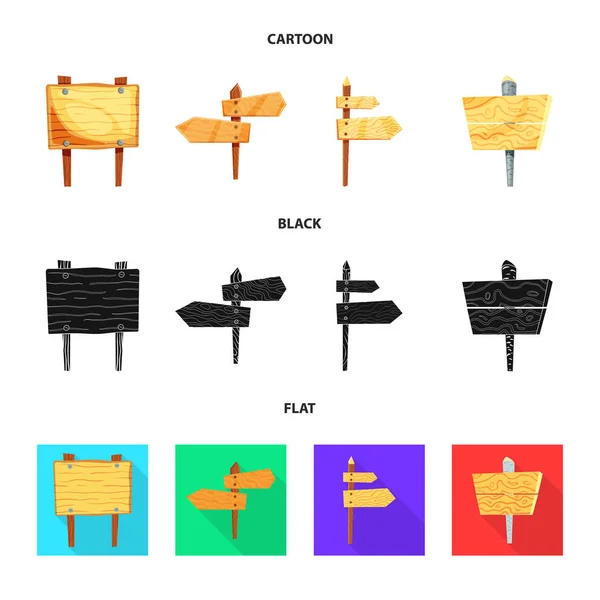 Elkülönített objektum a nyers és erdő jel. Gyűjteménye nyers és keményfa vektor ikon készletek. — Stock Vector
