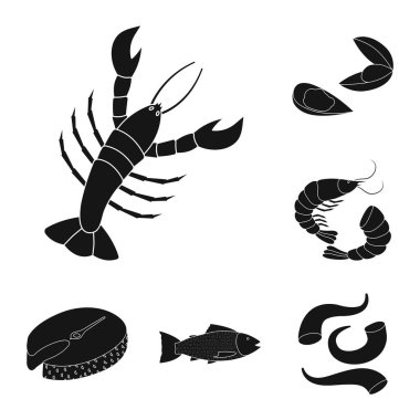 Yalıtılmış nesne Pazar ve deniz işareti. Pazar ve deniz hisse senedi vektör çizim seti.