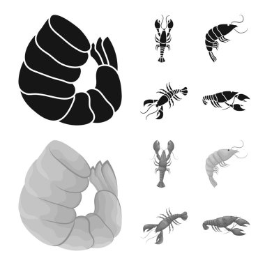 Meze ve okyanus logo vektör Illustration. Meze ve incelik hisse senedi vektör çizim seti.