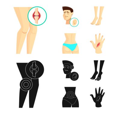 Hastane ve işleme simge vektör Illustration. Hisse senedi için hastane ve yardım vektör simge topluluğu.