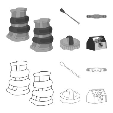 Vektör tasarım ekipman ve iz sürme. Web için ekipman ve rekabet hisse senedi simgesi kümesi.