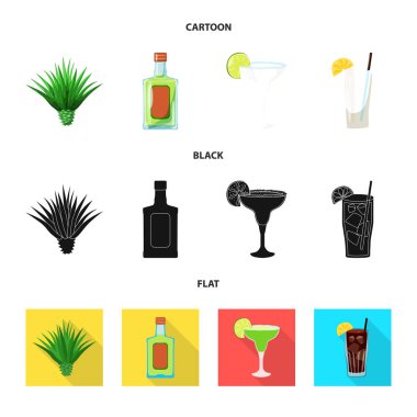 Kafe ve Latin işareti vektör tasarımı. Kafe ve web için ulusal hisse senedi simgesi toplama.