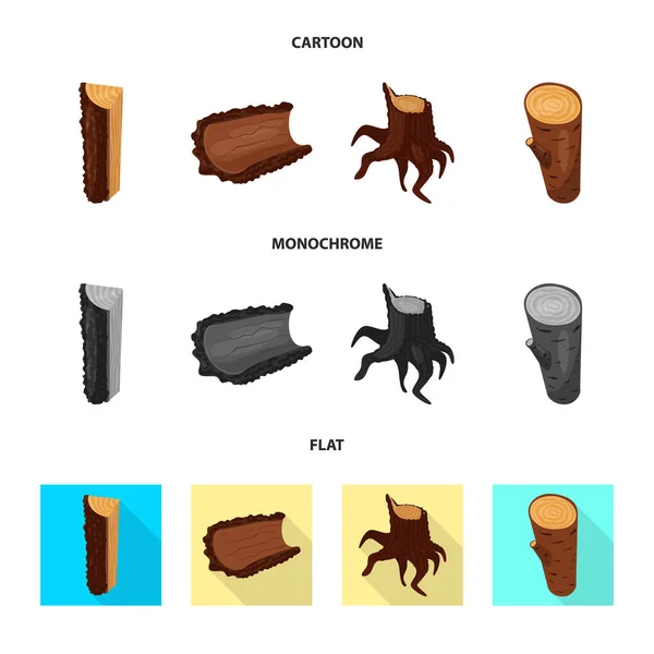 Ilustração vetorial de árvore e símbolo cru. Conjunto de árvore e construção estoque vetor ilustração . — Vetor de Stock