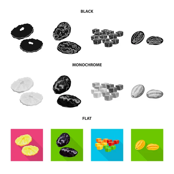 Векторная иллюстрация еды и сырой иконки. Набор векторных иллюстраций для пищевых продуктов и природных ресурсов . — стоковый вектор