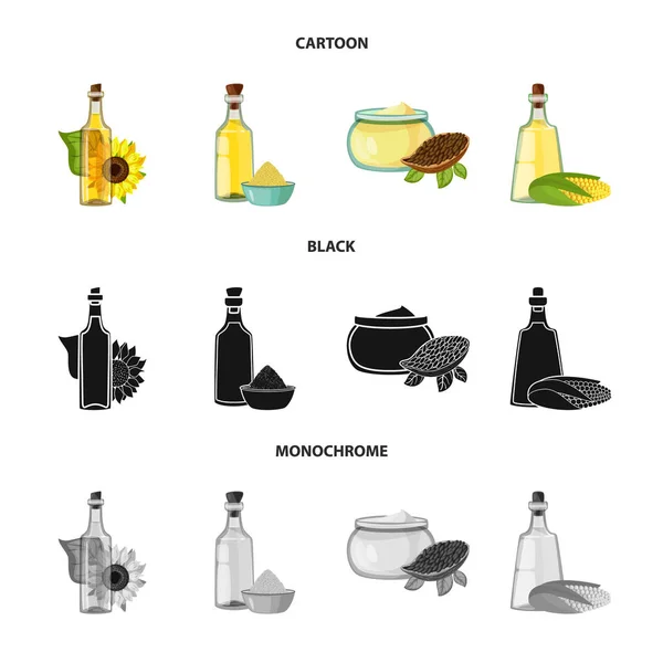 Objeto aislado de logotipo saludable y vegetal. Conjunto de símbolo de stock saludable y agrícola para web . — Archivo Imágenes Vectoriales