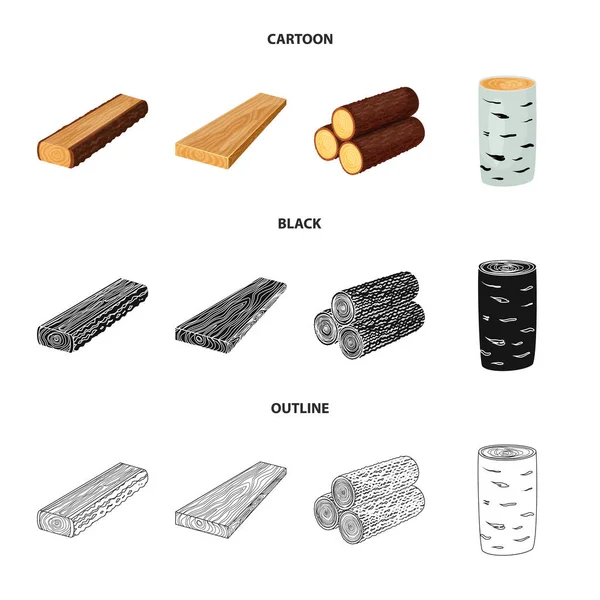 Objeto isolado de árvore e símbolo bruto. Coleção de árvore e construção ilustração vetor estoque . —  Vetores de Stock