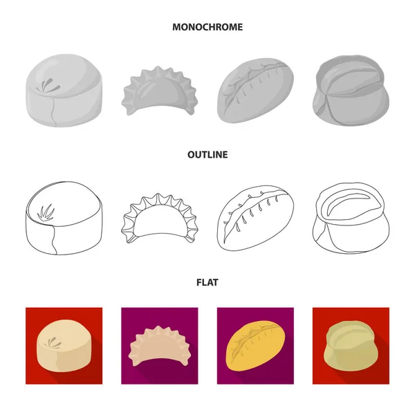 Isolated object of products  and cooking sign. Set of products  and appetizer vector icon for stock. — Stock Vector