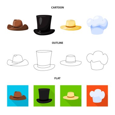 Giyim ve kap logosu yalıtılmış nesne. Giyim ve bere hisse senedi vektör çizim.