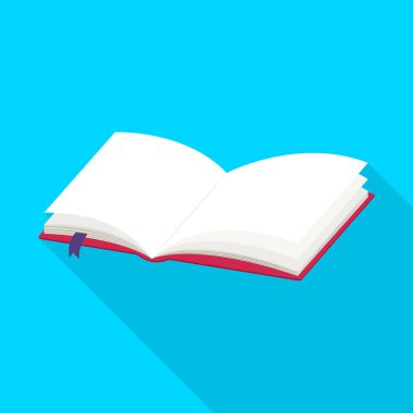 Kitap ve açık logo vektör çizimi. Kitap ve yer imi hisse senedi simgesi için web topluluğu.