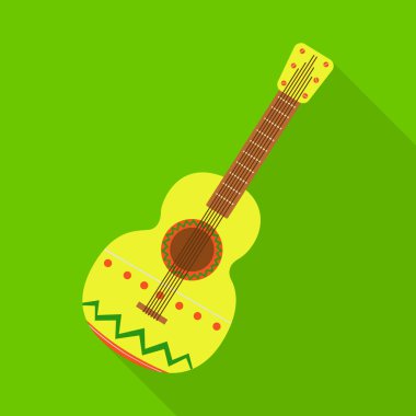 Bir gitar ve süsleme işaret tasarım vektör. Gitar ve halk hisse senedi vektör çizim koleksiyonu.